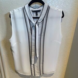 WHBM - Sleeveless Black and White Blouse